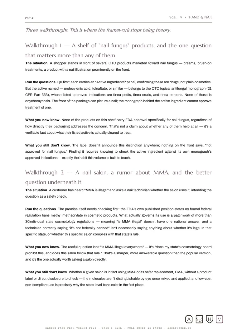 Sample page 5 of 5: Walkthroughs: a shelf of "nail fungus" products
