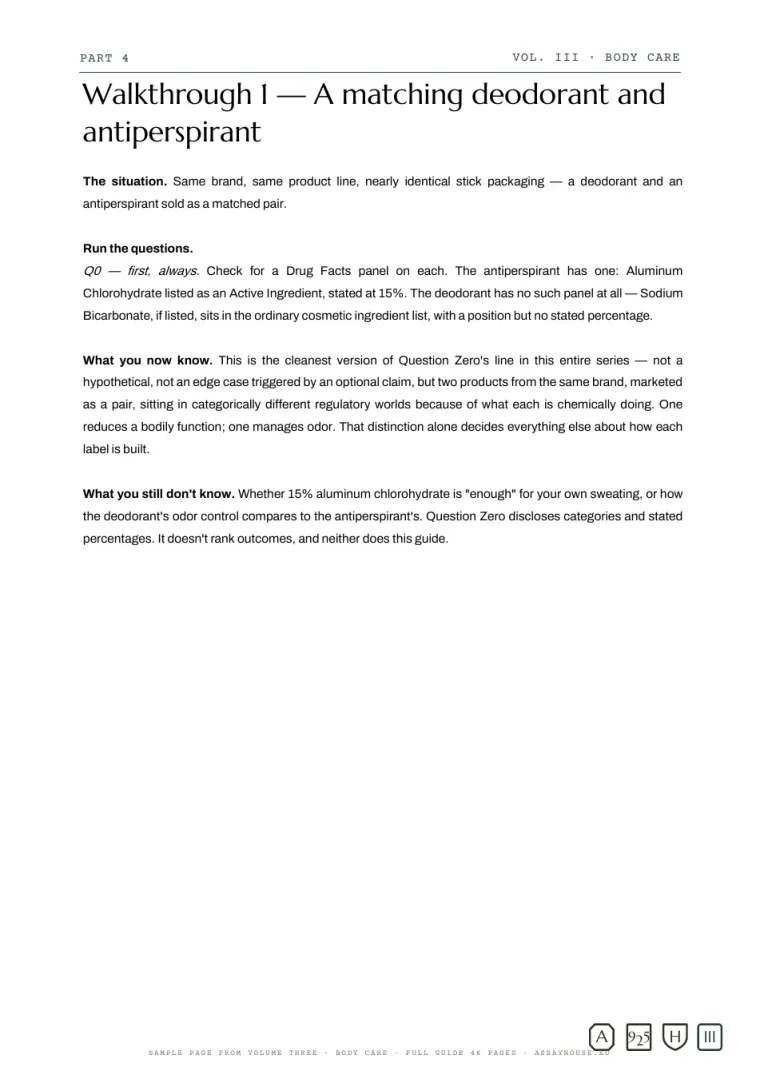 Sample page 5 of 5: Walkthrough: a matching deodorant and antiperspirant